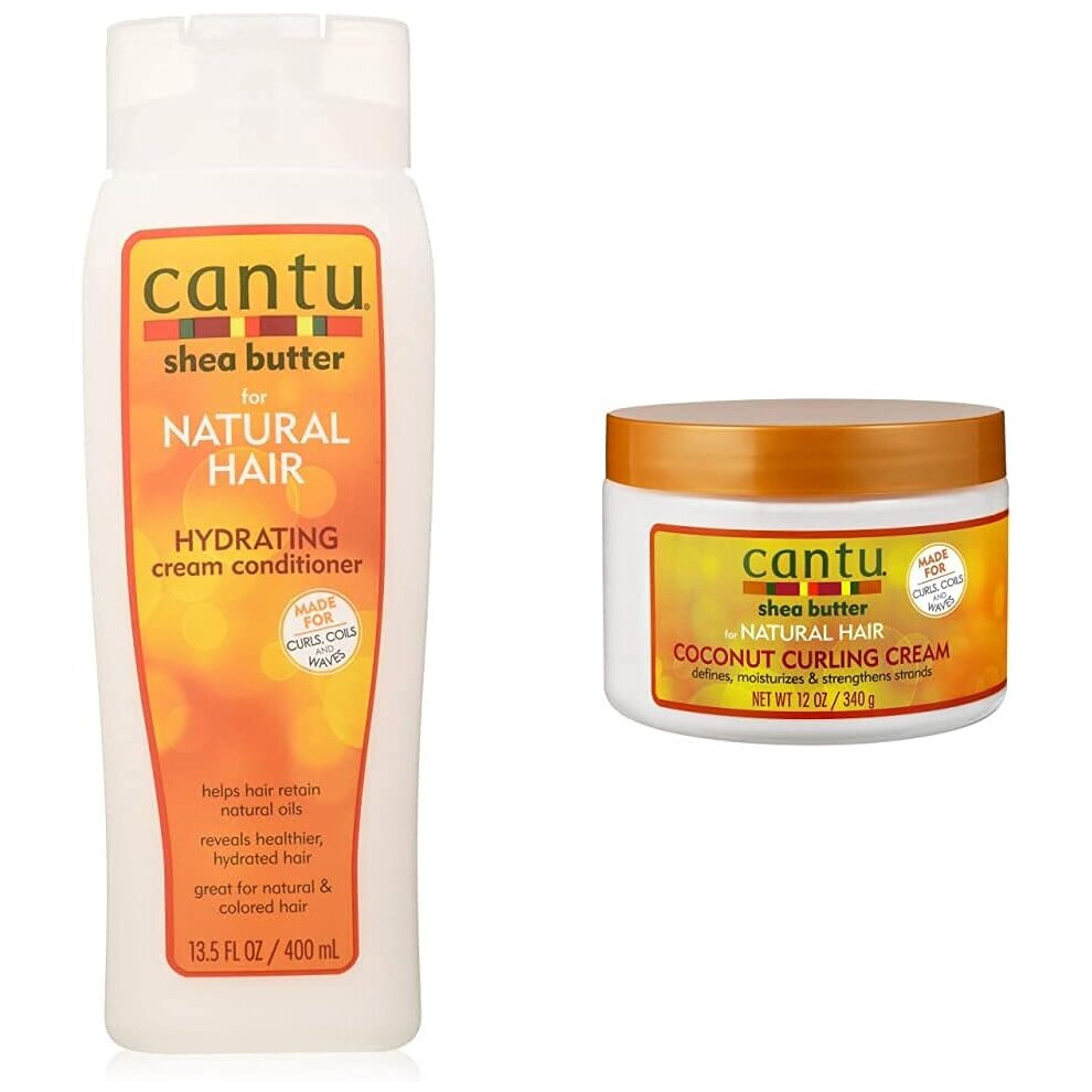 CANTU, Shea Butter Cream Conditioner, 400 ml & Shea Butter Coconut Curling Cream, 340 g