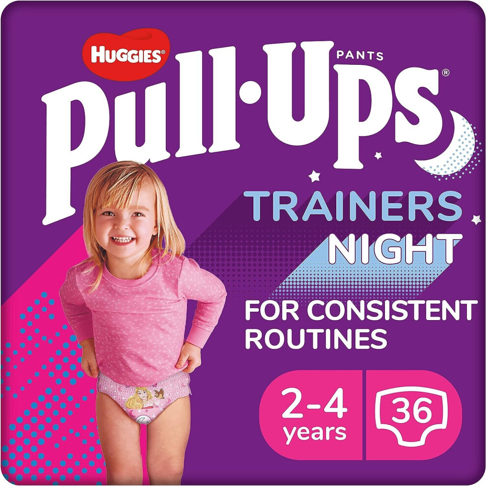 Pull-Ups Trainers Night, Potty Training Pants, Girls Nappy Pants Size 6,  Size 7, 2-4 Years, 36 Count on OnBuy