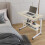 Ergonomic Adjustable Portable Rolling Bedside Work Breakfast Laptop Tray Table Desk Station 3