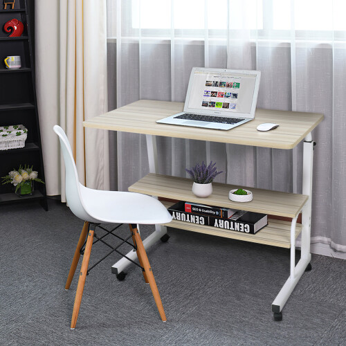Ergonomic Adjustable Portable Rolling Bedside Work Breakfast Laptop Tray Table Desk Station 1