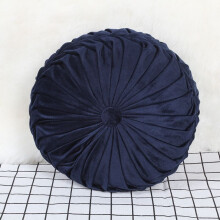 (Navy) Pleated Round Plush Pumpkin Pillow Couch Cushion Floor Pillow Decor For Home