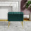Living And Home Soft Channel Velvet Stool with Gold Legs 2