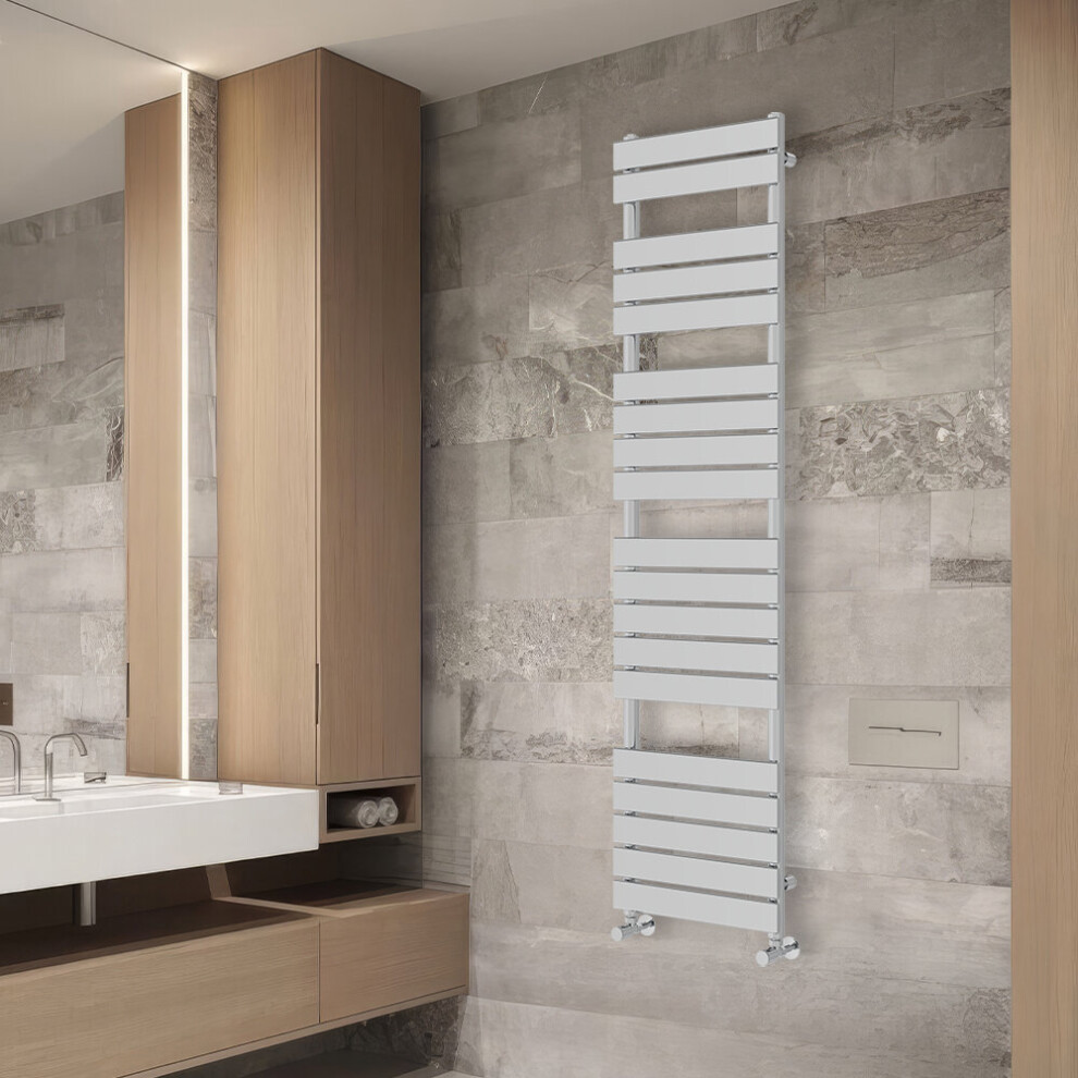 (1800x450mm) NRG Flat Panel Heated Towel Rail Bathroom Rad Radiator Chrome