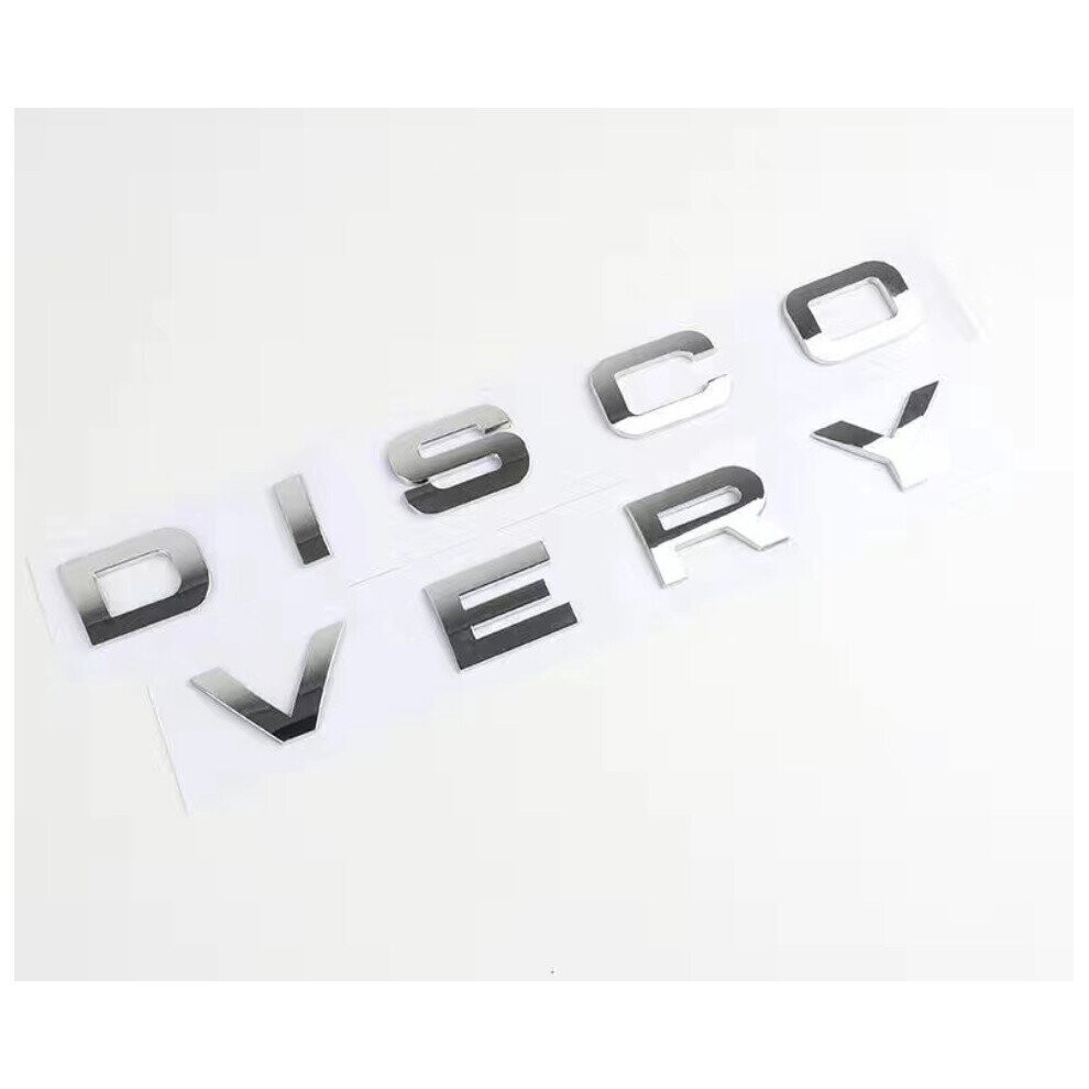 Land Rover Discovery Lettering Rear Boot Badge Emblem Gloss Silver