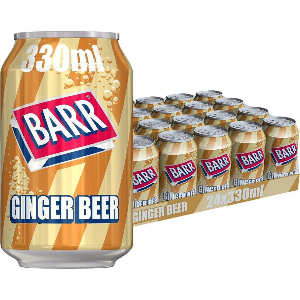 Barr Since 1875, Ginger Beer, 24 Pack Fizzy Drink Cans, Low Sugar, 24 X 330 Ml