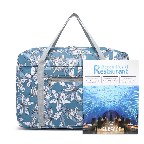 (Blue) KONO Foldable Waterproof Storage Travel Handbag 2