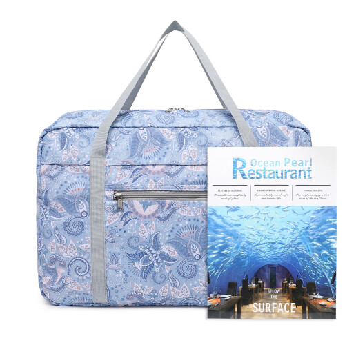 (Light Blue) KONO Foldable Waterproof Storage Travel Handbag 1