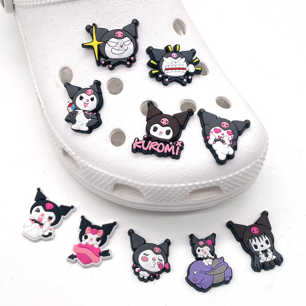 10Pcs Kuromi Croc Shoes Charm Cute Cartoon Charm Accessories Decor