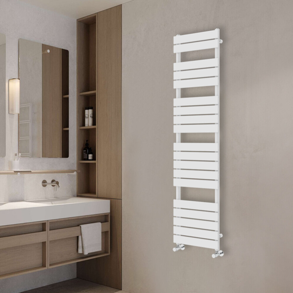 (1800x450mm) NRG Flat Panel Heated Towel Rail Bathroom Rad Radiator White