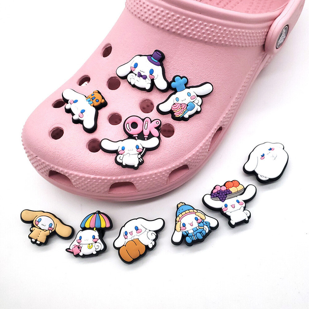 10Pcs Cinnamoroll Croc Shoes Charm Cute Cartoon Charm Accessories