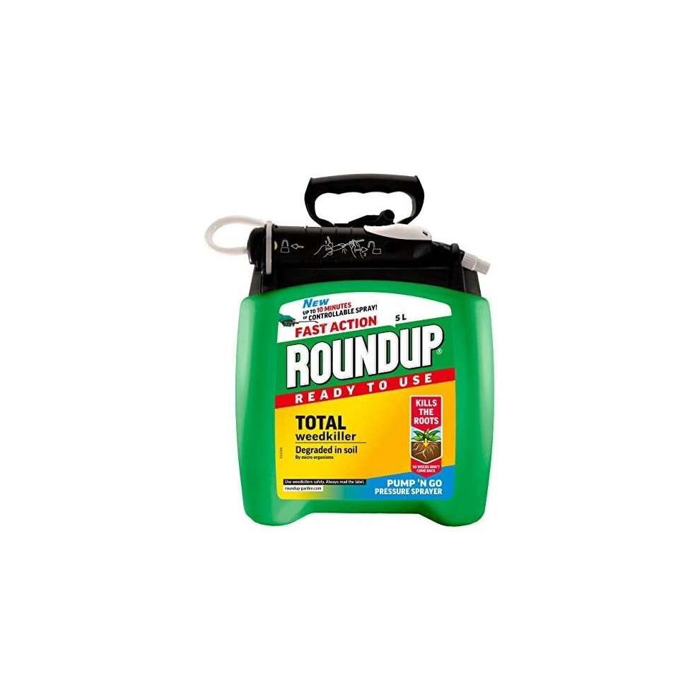 Roundup Fast Action Rtu Weedkiller Pump 'N Go 5 L – Kills Weeds & Roots In 1-2 Days (Mapp 14481)