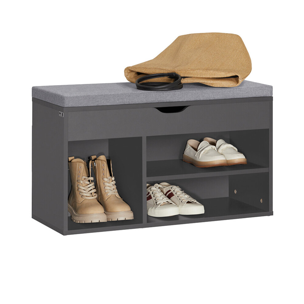 SoBuy FSR45-DG, Hallway Shoe Rack Shoe Cabinet Shoe Bench ,Dark Grey