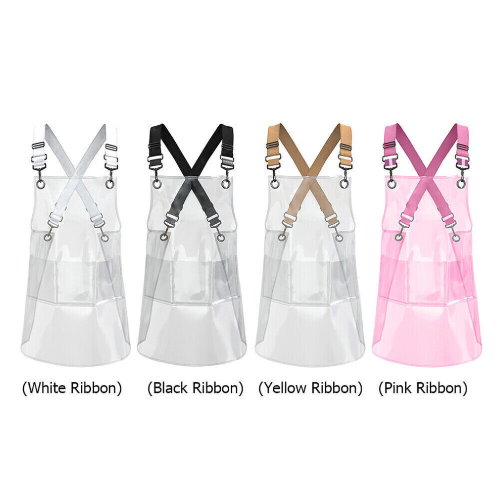 (  Transparent Yellow) Fashion Barber Apron Oil Resistant Waterproof Clear Apron Household Supplies