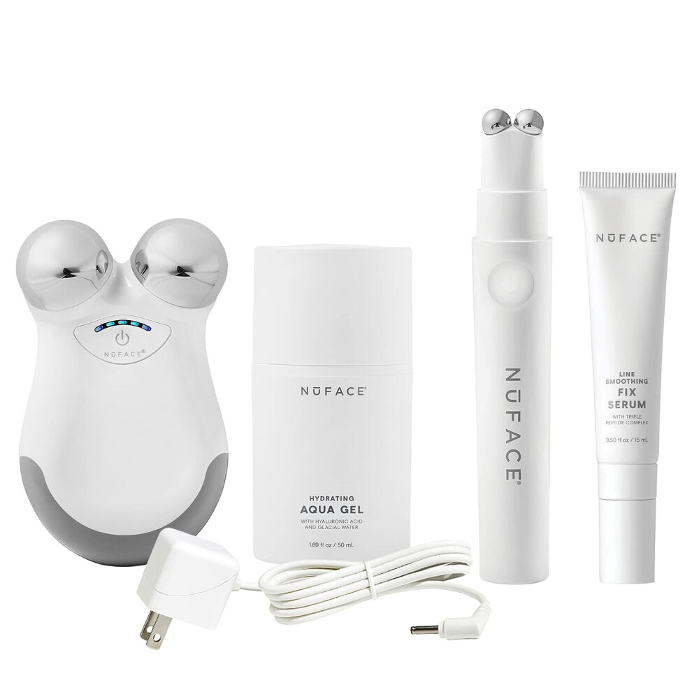 Nuface Mini And Fix Starter Kit Â Microcurrent Facial Toning Device And Line Smoothing Device Bundle With Hydrating Aqua Gel Activator And