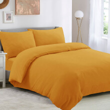 (Super King Plain Duvet Cover) Plain Dyed Duvet Quilt Cover Yellow Bedding Sets