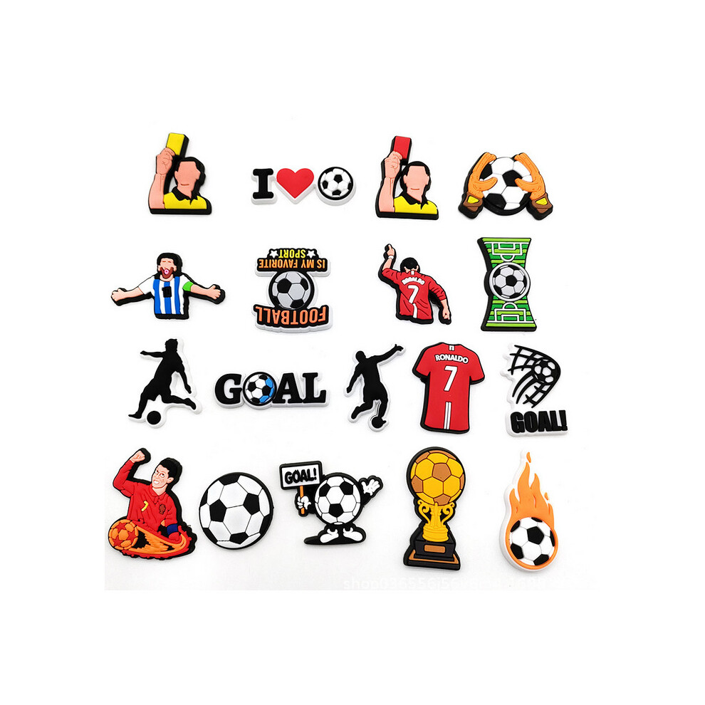 20X Football Series Shoe Charms Shoe Buckle for Crocs Jibbitz, Cool Shoe