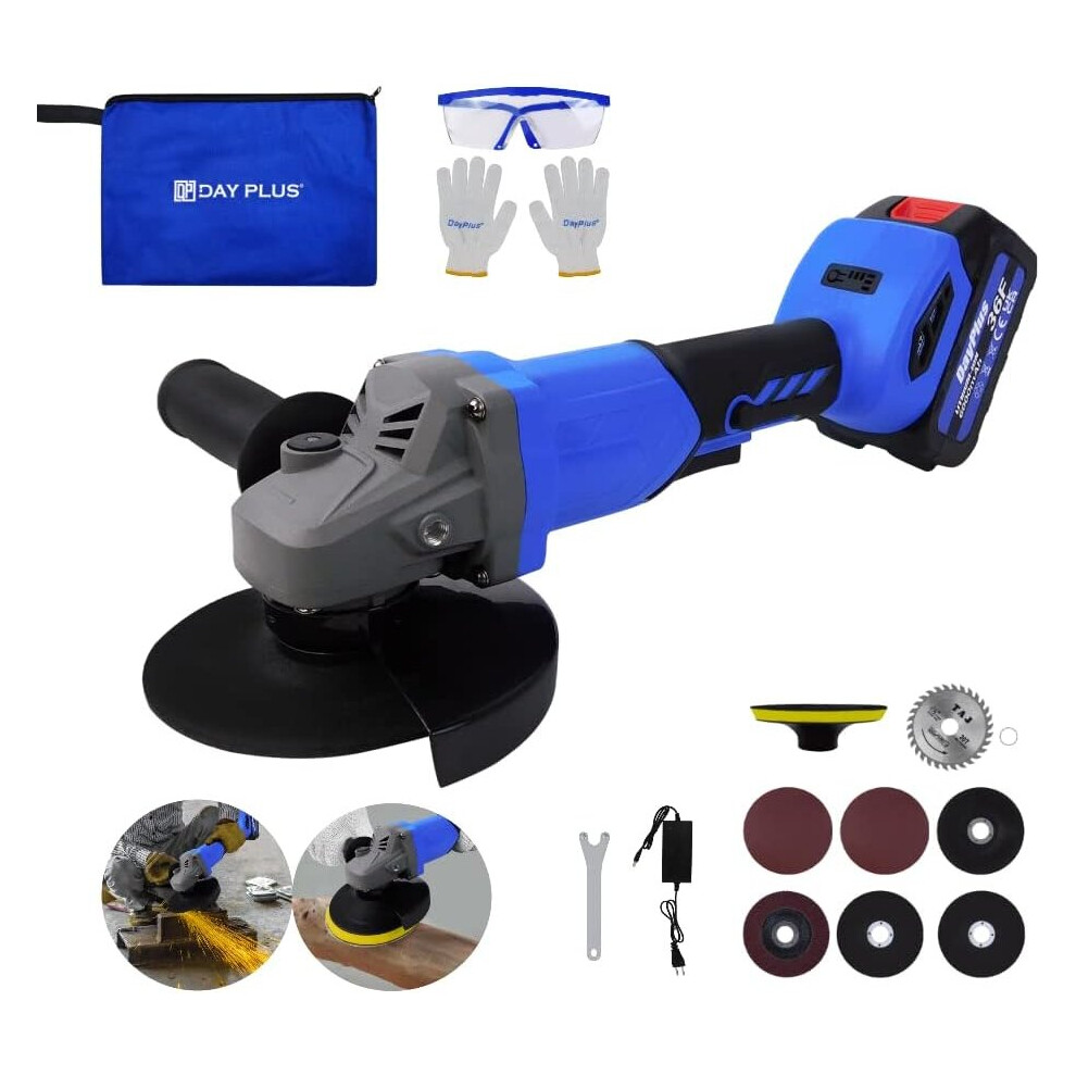 Cordless Angle Grinder Brushless Motor Angle Cutting  Tool 4-1/2 Inch with 6.0Ah Lithium-Ion Battery and Charger for Makita