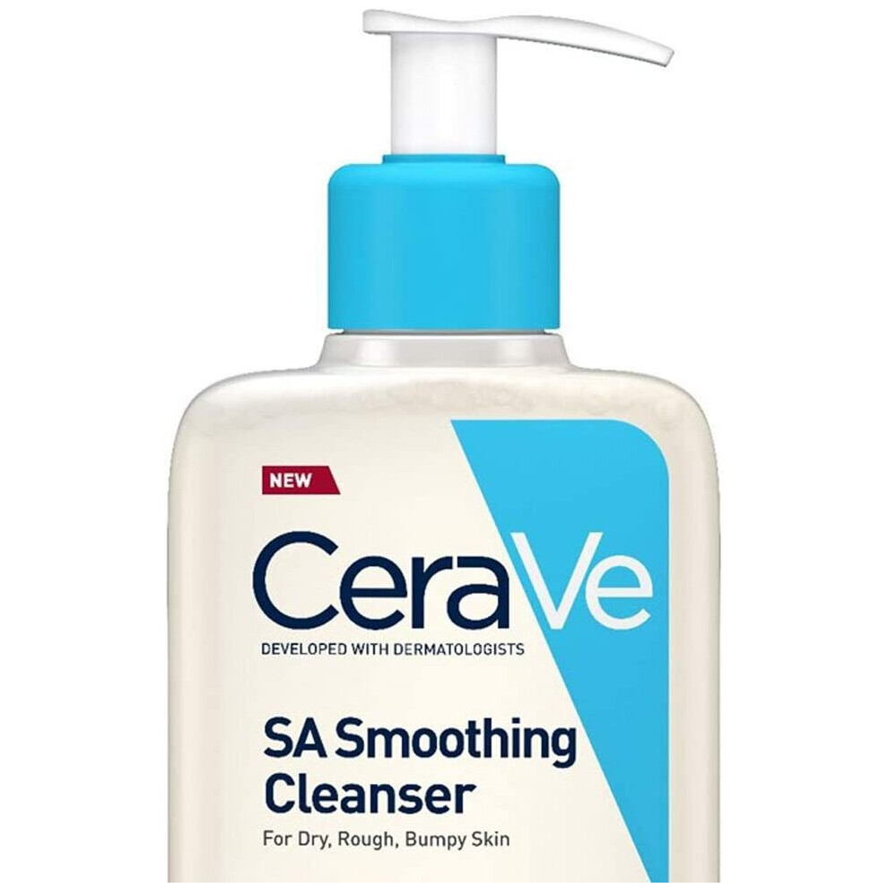 CeraVe SA Smoothing Cleanser, Face and Body Wash for Dry, Rough and Bumpy Skin, SA Smoothing Cleanser, 236 ml (Pack of 1)