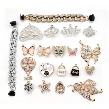 Girl Shoes Charms Decor DIY Accessories Bling Rhinestone Chain Set For Croc Shoe