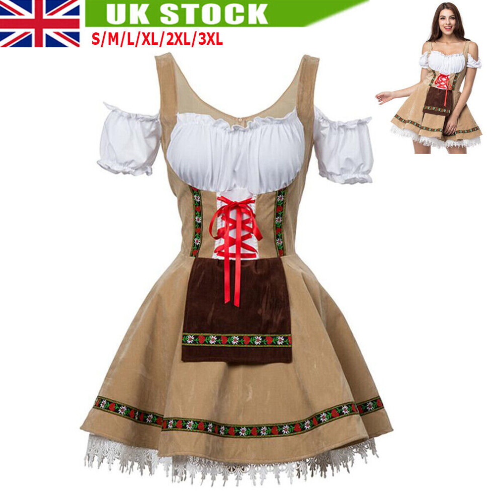 Yetp Star (M) Oktoberfest Costume German Bavarian Dirndl Beer Maid Fancy Dress S-3Xl Not,Specified