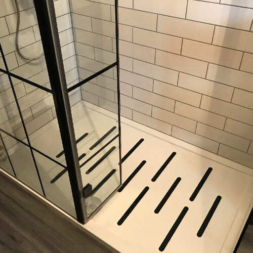 Anti Slip Bath & Shower Stickers – 8x Black Strips 1
