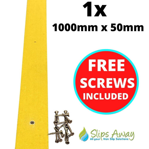 (1, 1000mm x 50mm) Yellow Non Slip Decking Strips
