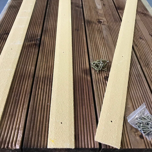 (Beige Decking Strips) Non Slip Decking Strips - 1000mm x 50mm