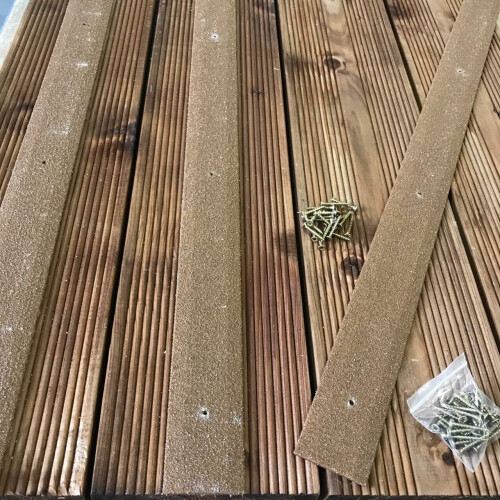(Brown Decking Strips) Non Slip Decking Strips - 1000mm x 50mm