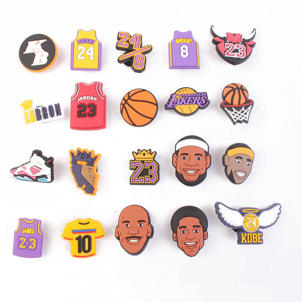 20Pcs Kobe Basketball Series Croc Charms For Croc Shoes Decoration