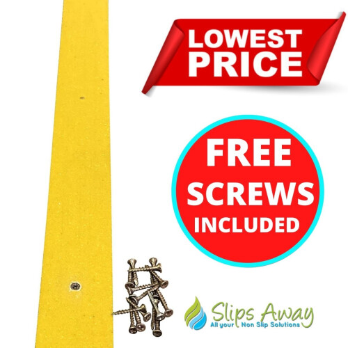 (5, 1200mm x 50mm) Yellow Non Slip Decking Strips 1