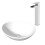 Roubaix Countertop Basin with High Rise Basin Mixer Tap Bundle - White 1