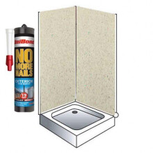 Travertine Sparkle Shower Wall Panel Kit to cover 2 x 1000 walls 5mm 250MM