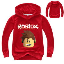(Red, 150cm) Cartoon Childrens Roblox Print Hoodie Sweater Long Sleeve Fashion Tops Pullover