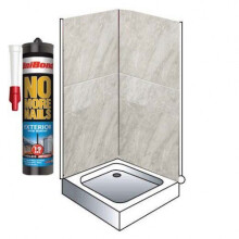 Milano Grey Easy-Fit Shower Kit 1200mm x 2400mmx 10mm wet wall