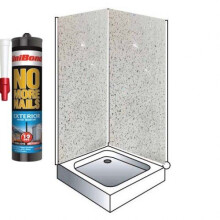 White Sparkle Shower Wall Panels Kit 1000MM x 2.4m X 10mm 2 Sided