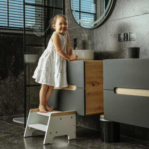 (White/Pine) Step Stool - The Original 1