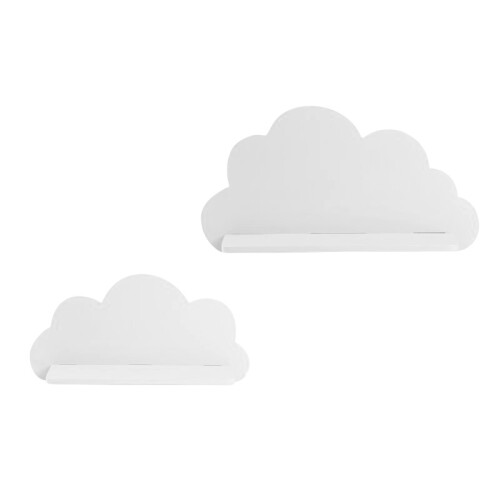 (White) Floating Wall Shelves Display Cloud shaped Shelf Home Office Set Of 2 1