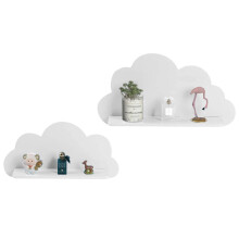 (White) Floating Wall Shelves Display Cloud shaped Shelf Home Office Set Of 2