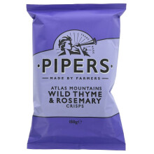 Pipers Crisps Wild Thyme & Rosemary -150g ( pack of 15 )