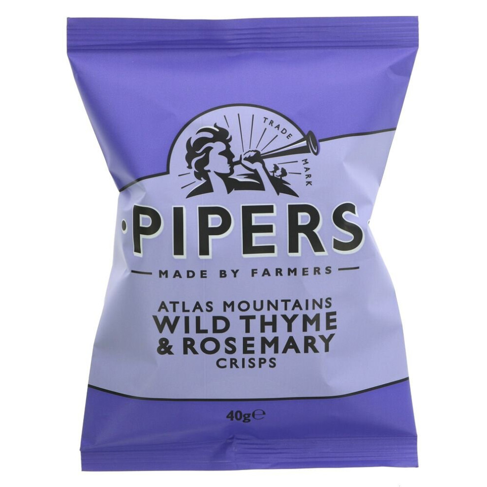 Pipers Crisps Wild Thyme & Rosemary - 40G ( Pack Of 24 )