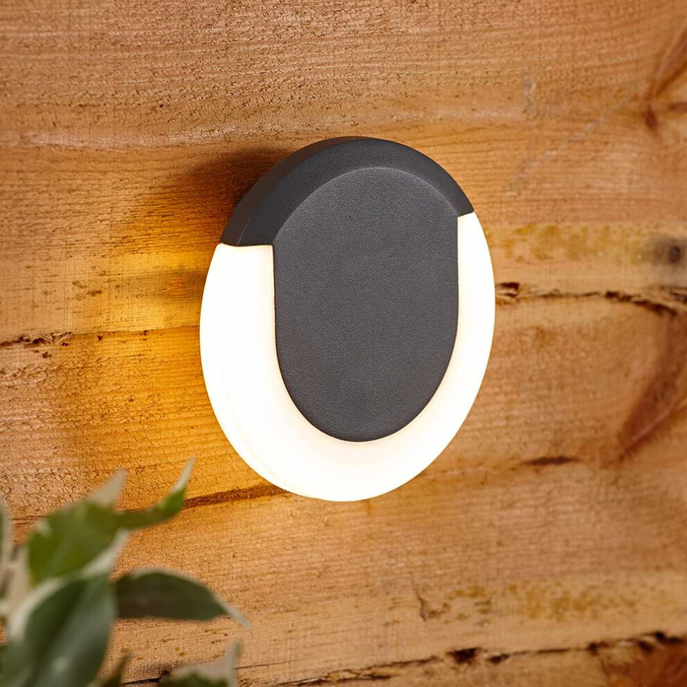 Biard Crescent Halo LED Circular Outdoor Wall Light