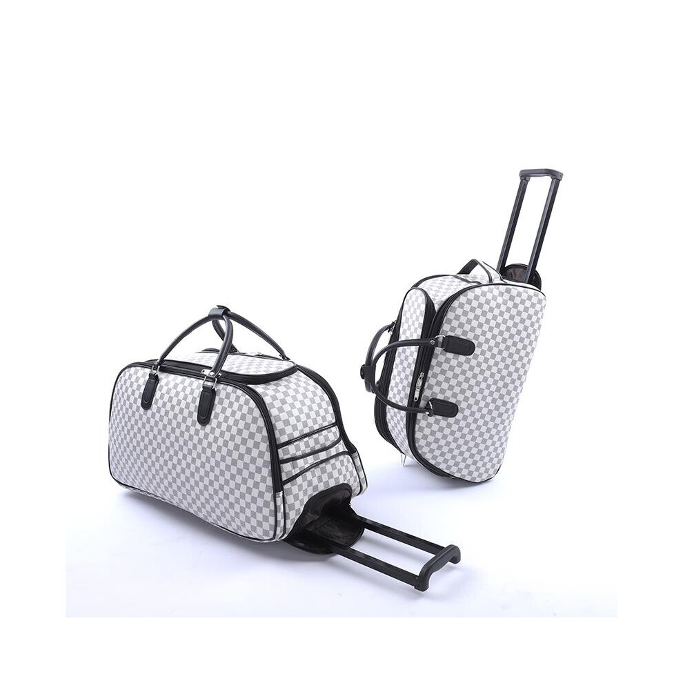 Hampton & Stewart (Large ) Hampton&Stewart Ladies Travel Holdall Bag With Wheels White