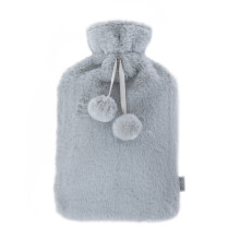(Grey) LIVIVO 2L Soft Fluffy Hot Water Bottle with Cover