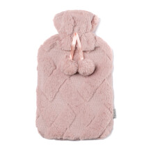 (Pink, Standard) LIVIVO Hot Water Bottle with Soft Faux Fur Cover