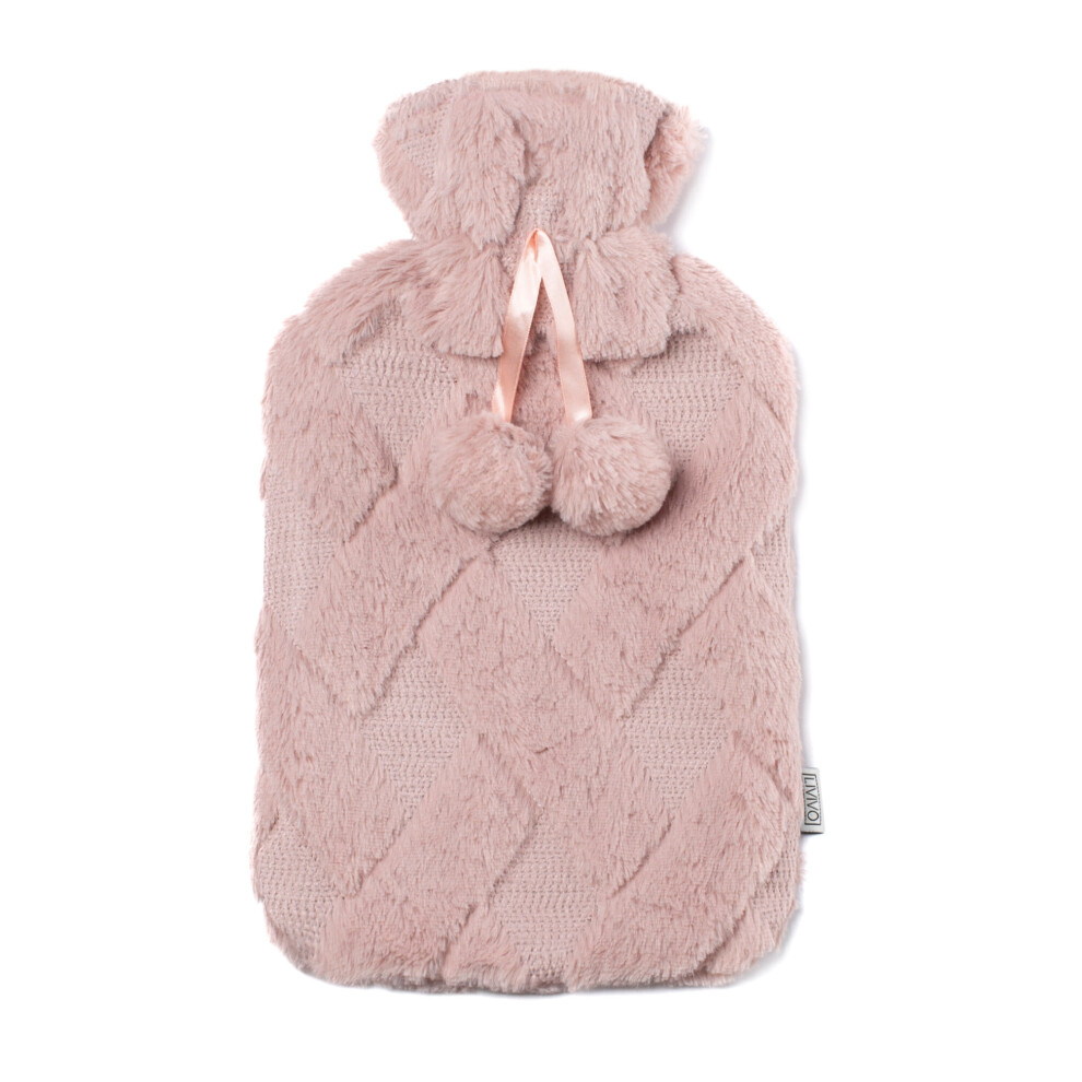 Livivo Pink (, Standard) Hot Water Bottle With Soft Faux Fur Cover