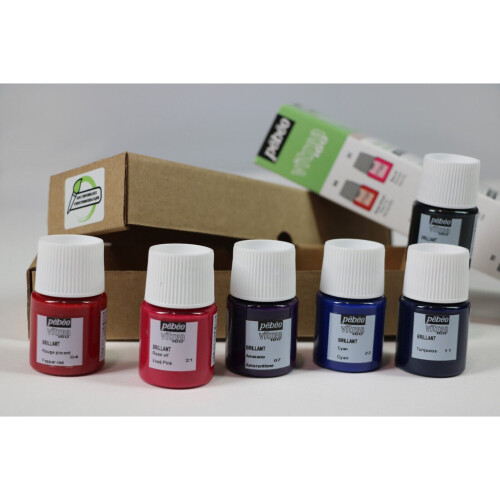 Pebeo Vitrea 160 Glass Paint 6x 20ml Initiation Set 1