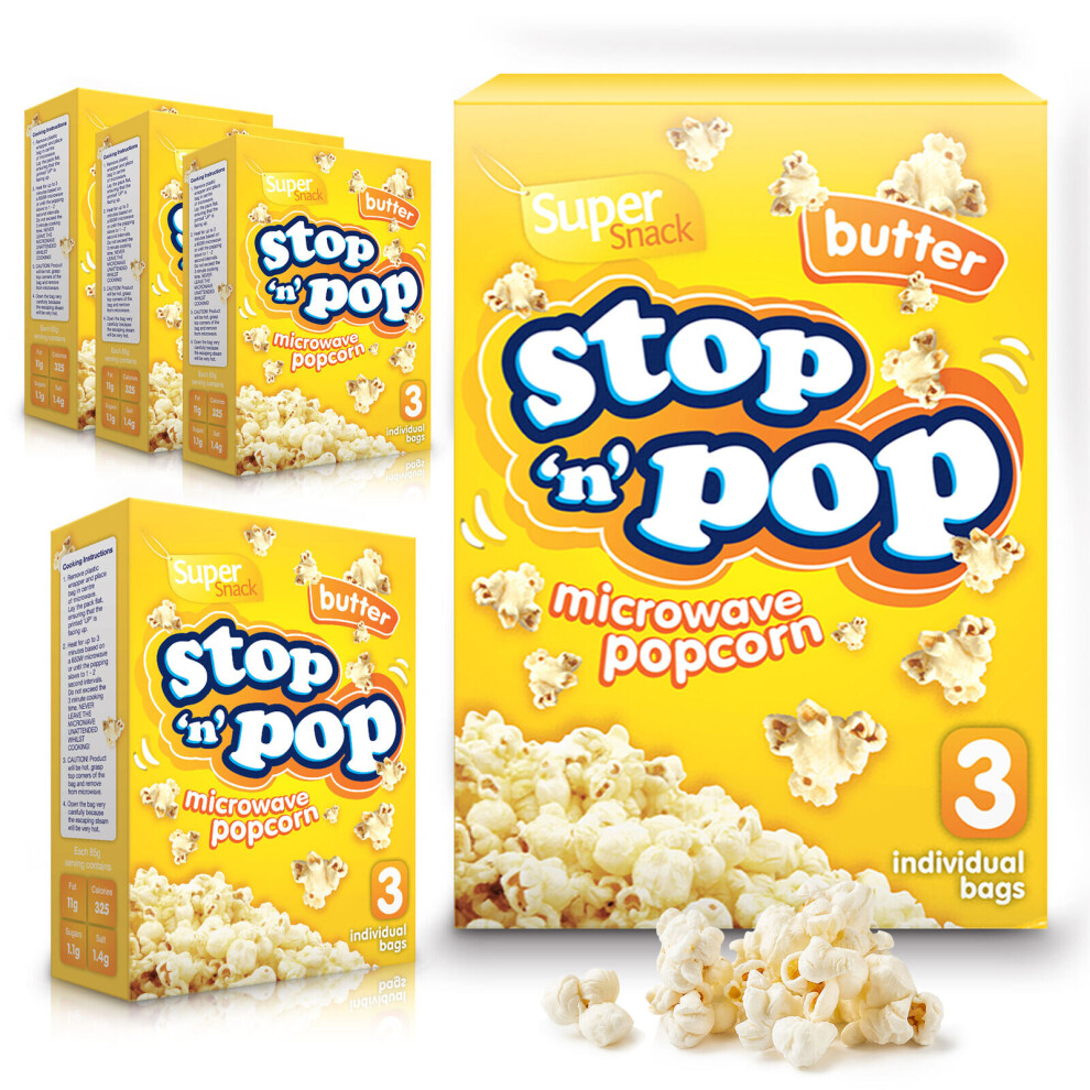 (BUTTER) 15 x 85g Microwave Popcorn | Butter, Salted, Sweet