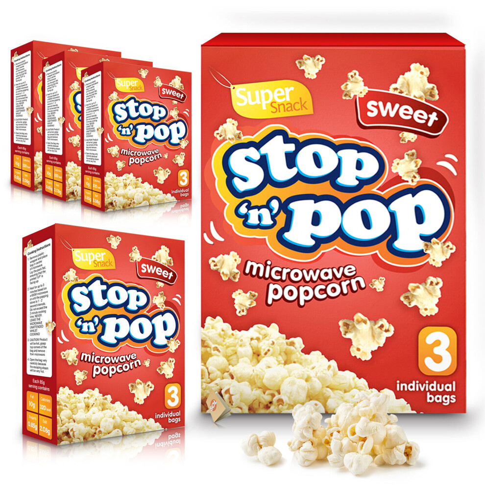 (SWEET) 15 x 85g Microwave Popcorn | Butter, Salted, Sweet