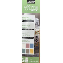Pebeo Vitrea 160 Glass Paint 6 X 20ml Pastel Colour Initiation Set