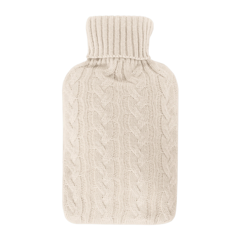 Large Hot Water Bottle with Cable Knit Cover